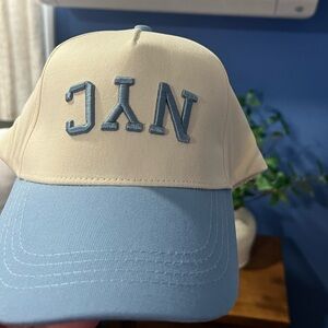 NYC Cream and Blue Cap